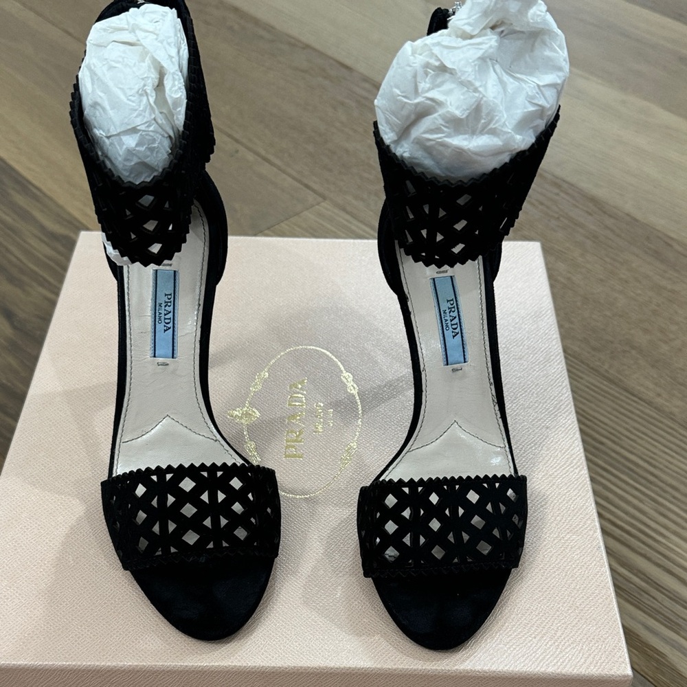 Prada Black Cutout Heels for Women